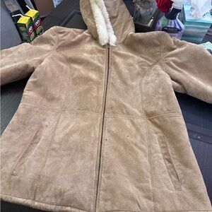 Wilsons Leather Brown Jacket with Faux Fur